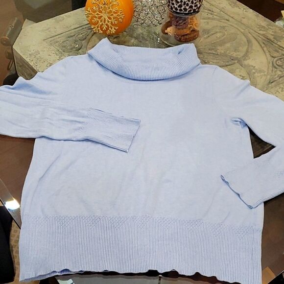Laura BABY BLUE LARGE TURTLENECK SWEATER - Picture 1 of 5